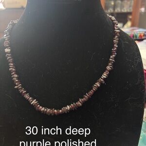 Elegant Purple Polished Stone Necklace